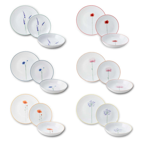 Flower Field - set of 18 plates