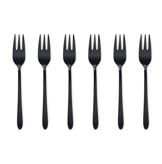 Satin titanium malachite - set of 6 dessert forks