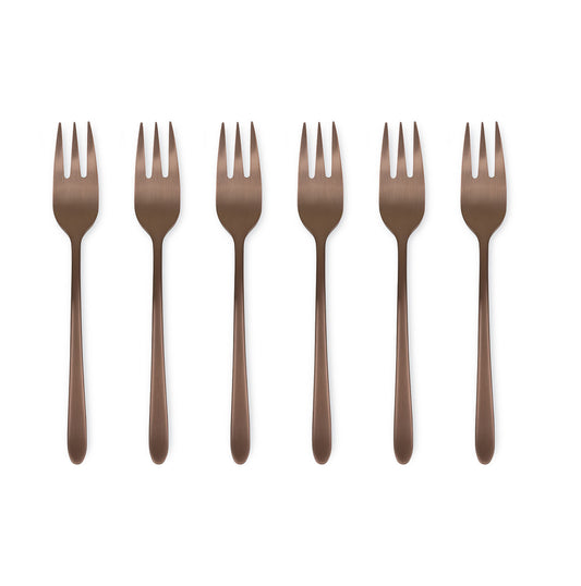 Malachite satin bronze - set of 6 dessert forks