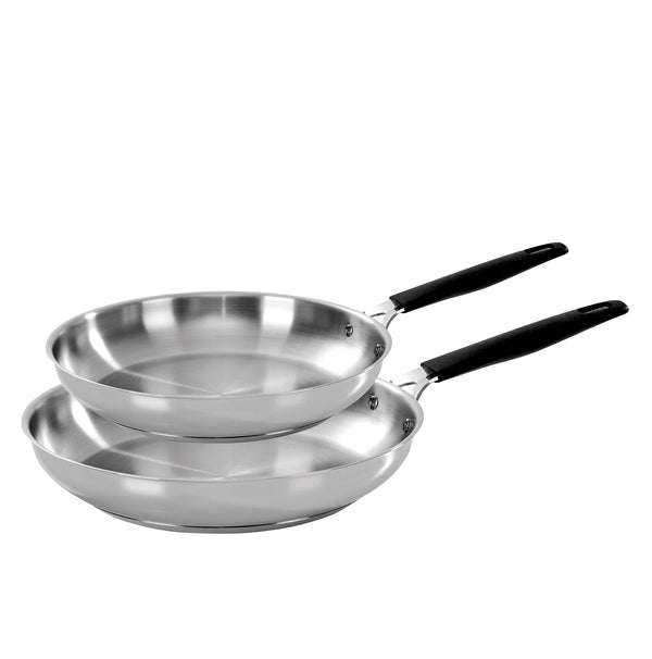Basic stainless steel - set of 2 pans 24/28 cm