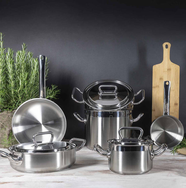 Set inox 2 pezzi - Padelle 24 cm + 28 cm