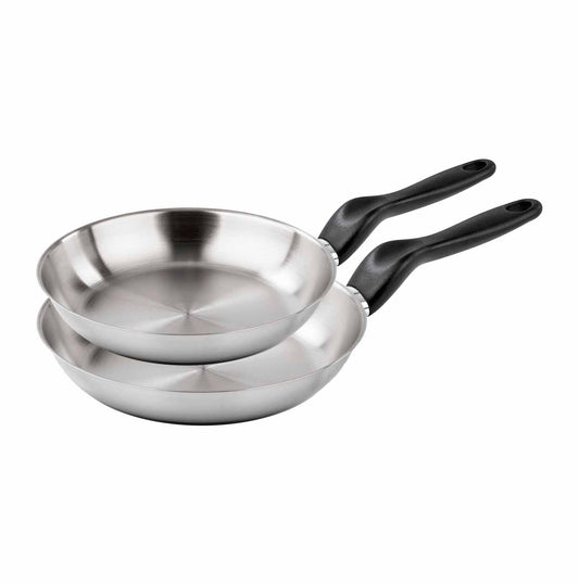 Set inox 2 pezzi - Padelle 20 cm + 24 cm