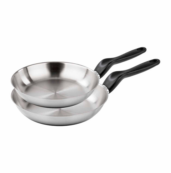 Set inox 2 pezzi - Padelle 20 cm + 24 cm