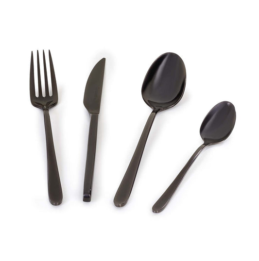 Polished Titanium Malachite - 24-Piece Cutlery Set