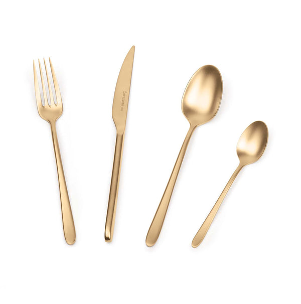 Satin Gold Malachite - 24-Piece Cutlery Set