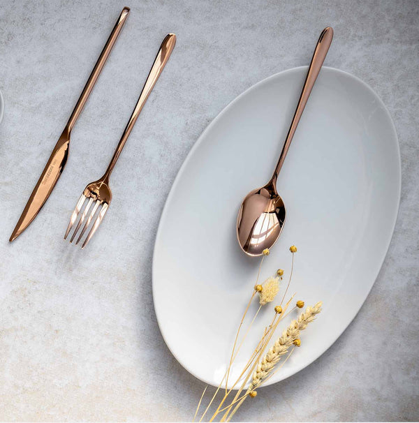 Malachite Polished Bronze - 24-Piece Cutlery Set