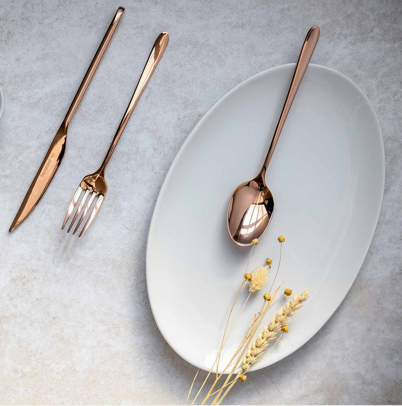 Malachite Polished Bronze - 24-Piece Cutlery Set