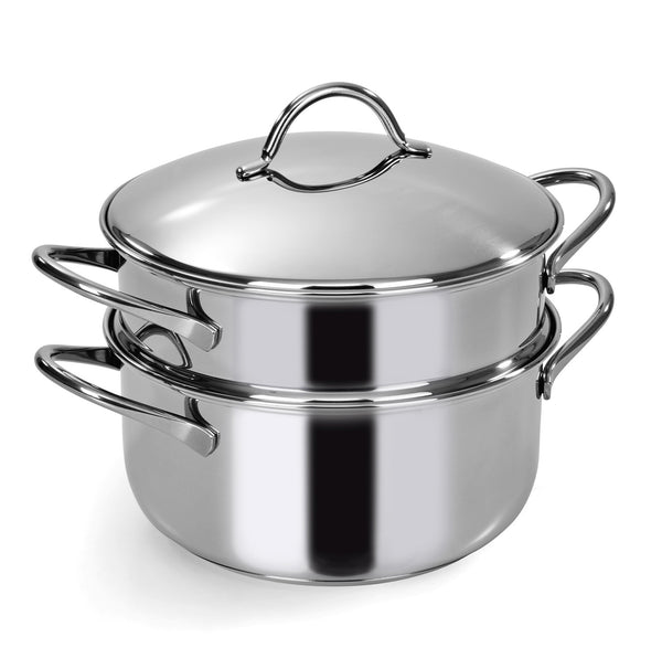Steam set with heat-diffusing base