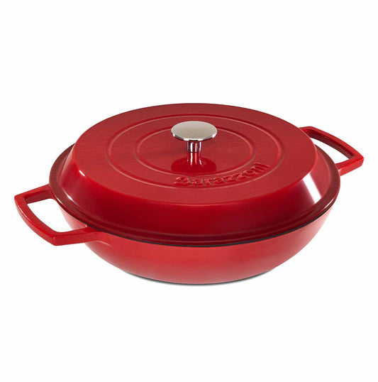 Saucepan with lid - lacquered red