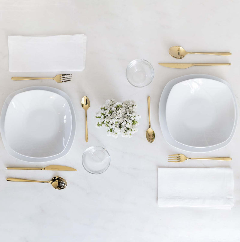 Polished Gold Malachite - 24-Piece Cutlery Set