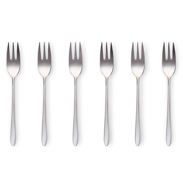Malachite polished steel - set of 6 dessert forks