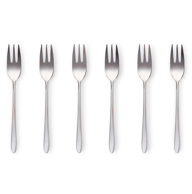 Malachite polished steel - set of 6 dessert forks