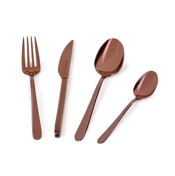 Malachite Polished Bronze - 24-Piece Cutlery Set