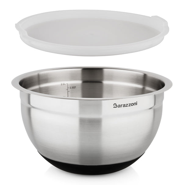Stainless steel and silicone bowl with lid