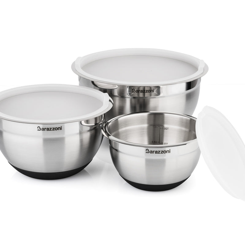 Stainless steel and silicone bowl with lid